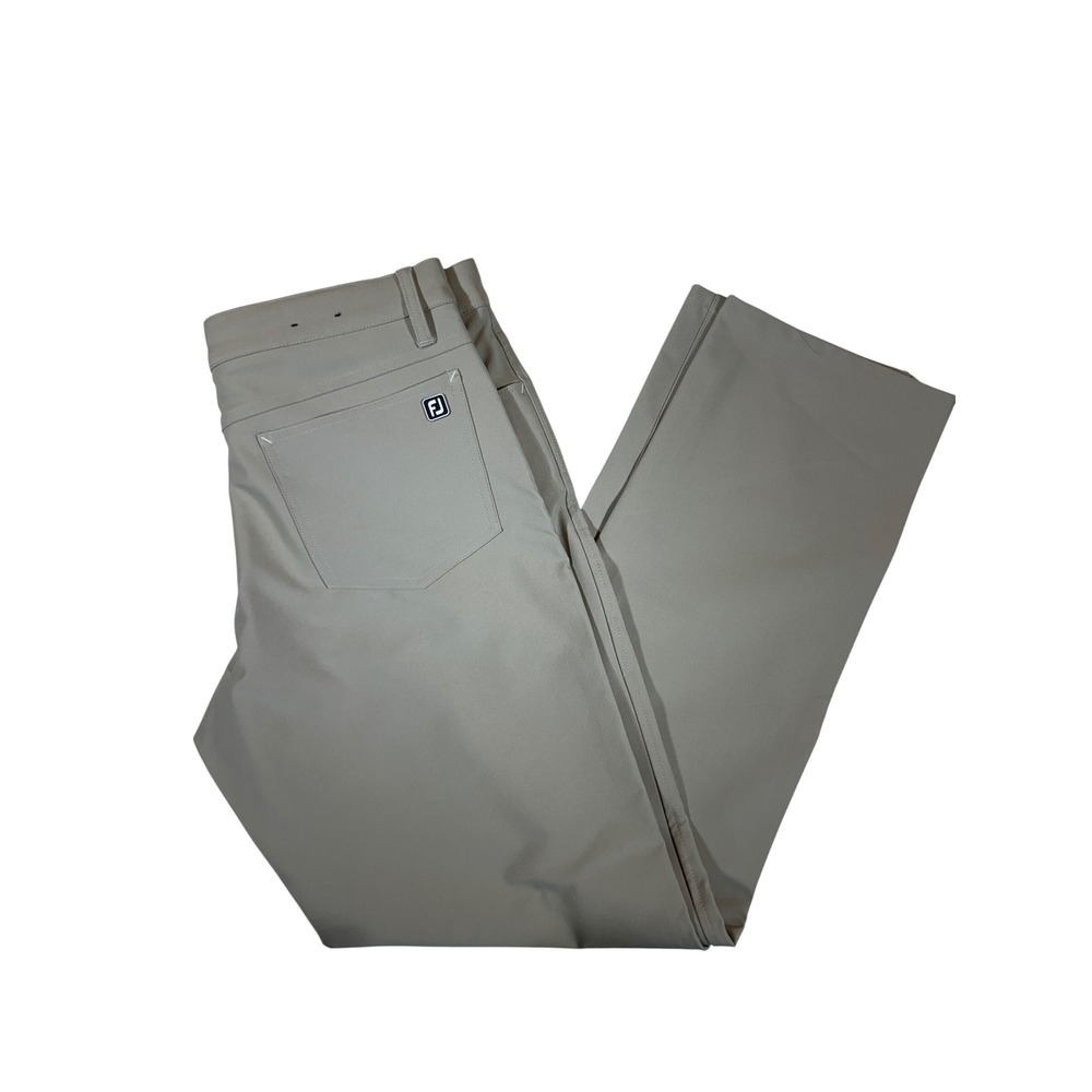 FootJoy Mens Golf Pants Khaki Tan Performance Stretch 5-Pocket W33 L32 Straight